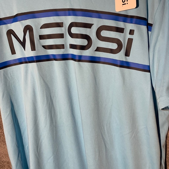 Messi Mens Blue Short Sleeve Breathable Polyester Athletic Jersey Top Size Large - Picture 2 of 7